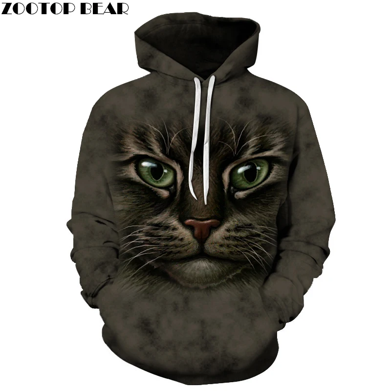 Cat Mens Unisex Hoodie 3D Print Sweatshirts Pullover Harajuku Mens