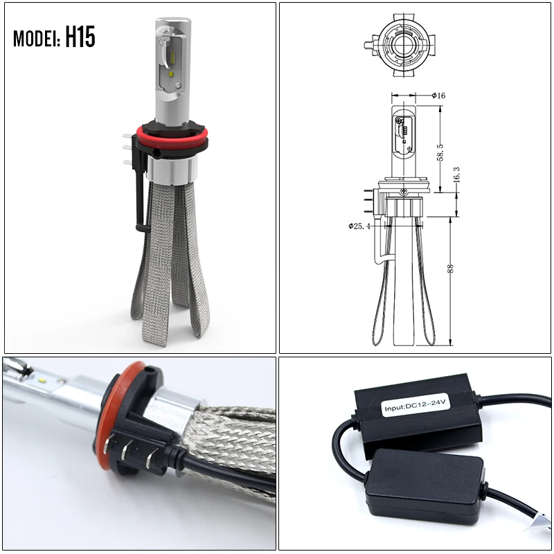 

KSEGA 8C Car Styling Car LED Headlight Lamp H1 H3 H7 H11 9005 9006 H15 5700k 40W 8000LM New Arrival H4 LED Bulb with Car