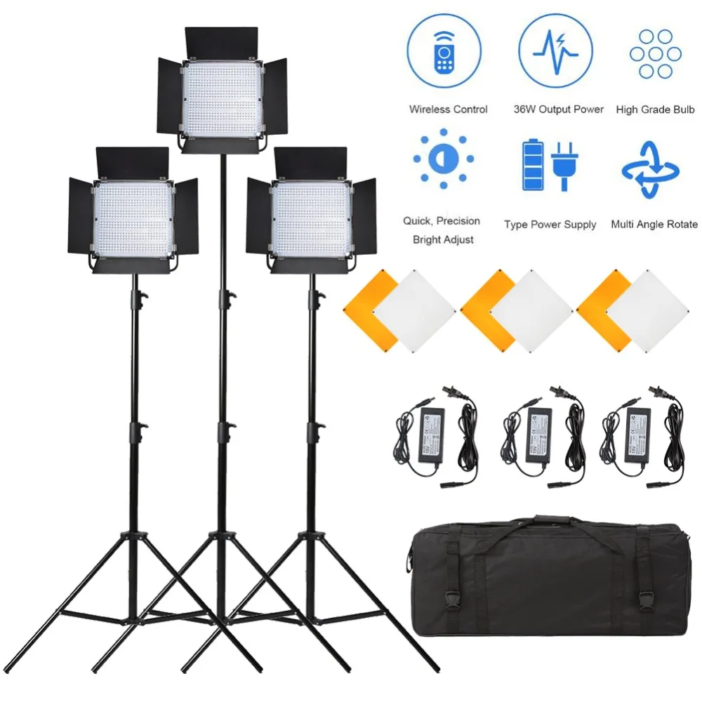 

Pixel K80 LED Video Light 3 in1 Kit Photography Lighting Built-in 2.4GHz Wireless Transmission Panel with Light Stand for Studio