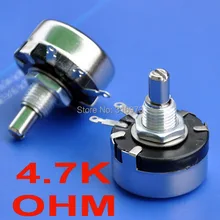 50 шт./лот) 4,7 K Ом 1 Вт проволочный поворотный потенциометр, WX110(010) Горшки, 1 Вт