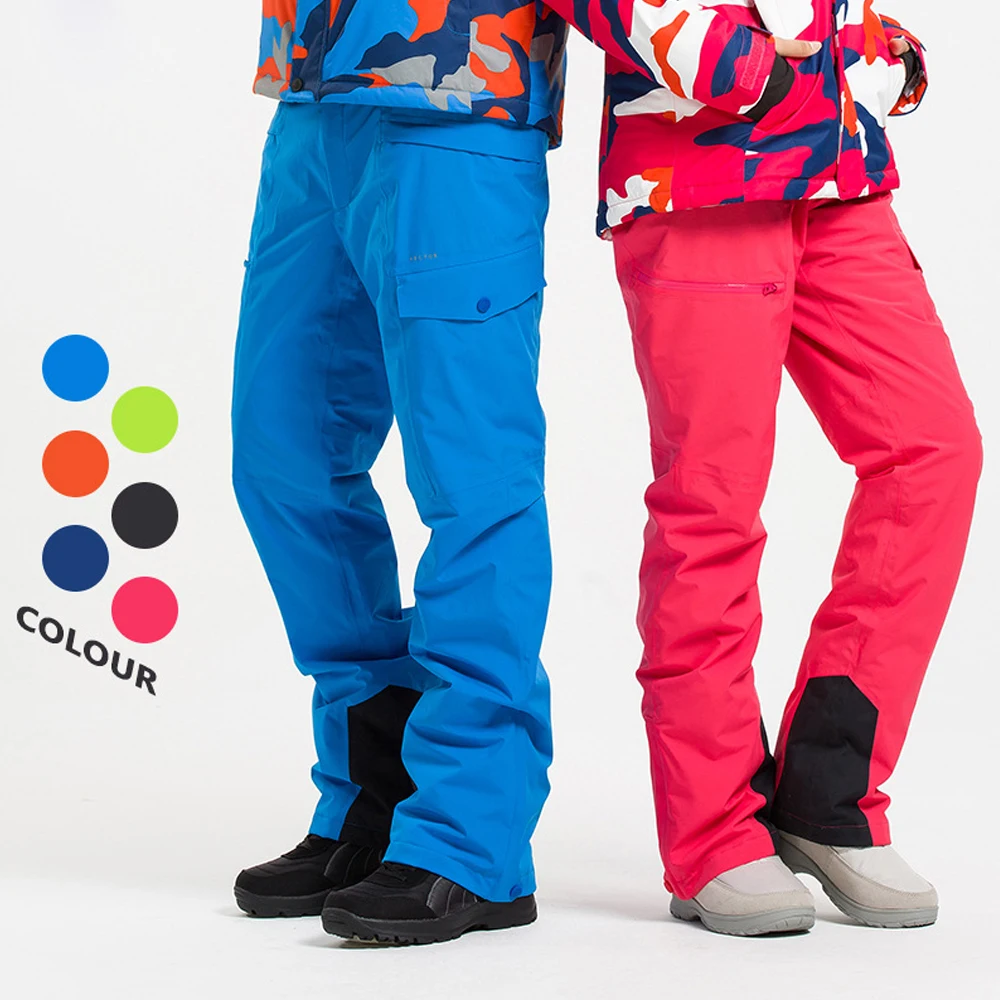 TENNEIGHT Winter Ski Pants Men thick Warm Waterproof Outdoor Sports Skiing Snowboard pants Snow Trousers Detachable Suspenders