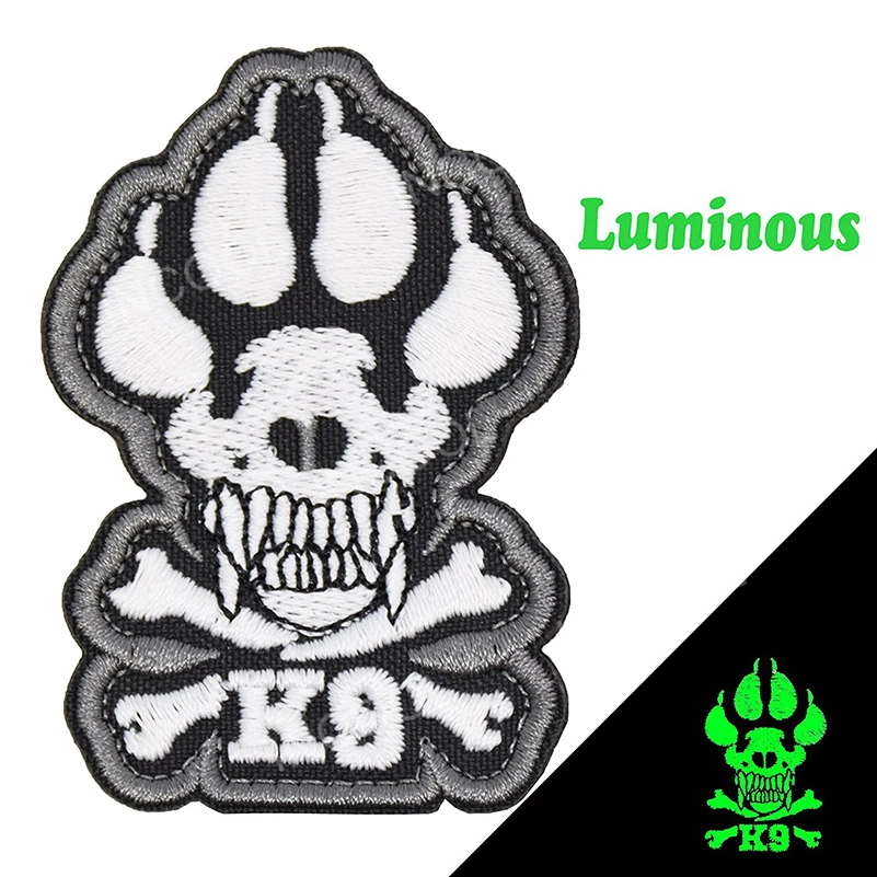 Thin Blue Line K9 Infrared IR Reflective Service Dog Rescue Embroidery Patch Military Tactical Patches Emblem Embroidered Badges 