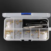 Eyeglasses Sunglasses Watch Repair Kit with Screws Tweezers Screwdriver Gold/Black Stainless Steel Screws free shipping 13 pcs flat and cross stainless steel watch screwdriver set for watch repair