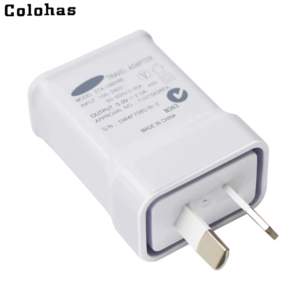 

Colohas 2.0A AU Australia Plug Charger Travel Home Wall Charging Charger for Samsung Galaxy S8 S6 S7 Edge Plus S5 S4 Note 5 4 3