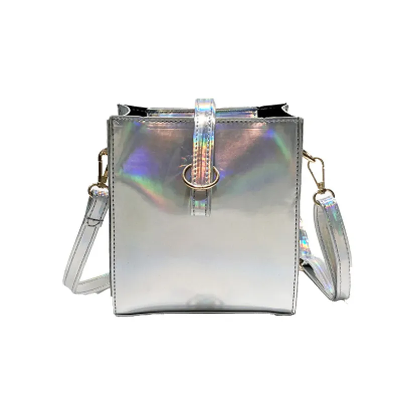 

Fashion Laser Hologram Shining Women's Bag Mini Zipper Shoulder Bag Female Teenage Girls Leather Holographic Handbag C