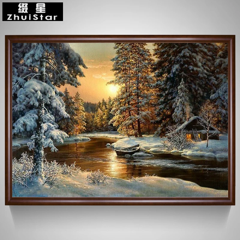 5D DIY Алмазная картина красивый пейзаж со снегом вышивка полный квадратный алмаз вышивка крестиком Стразы мозаичная картина домашний декор