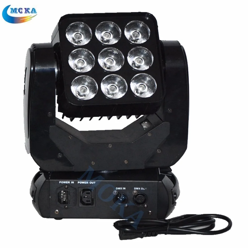 2PCS/lot 9x10W Cree RGBW 4in1 Full-color LED Dmx Led Stage Lighting Matrix Moving Head Light