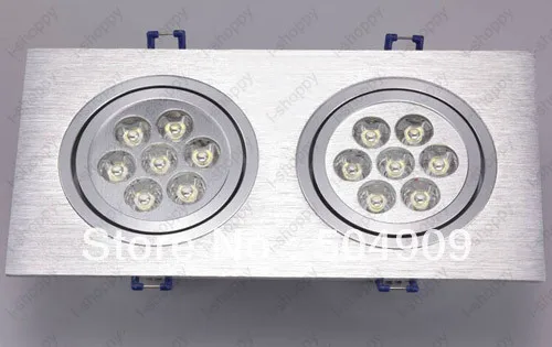 Затемнения 14 Вт(2*7 Вт) 14-LED Dual-Head Встраиваемые Потолочные Кабинет светильник/прожектор Лампа Прямоугольник AC 110 В /220 В