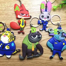 300 шт./лот 3D аниме Zootopia цифры джуди ник главный Bogo Clawhauser вспышка брелки пвх подвески DHL / Fedex