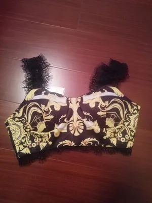 

new arrival brand pattern yellow bra lace strappy fashion women sexy bras s m l xl