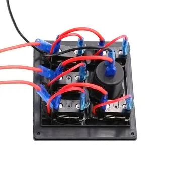 

5 Gang Toggle Switch Panel with 12V/24V Outlet for Car Refrigerator Ships Vehicle Car Styling