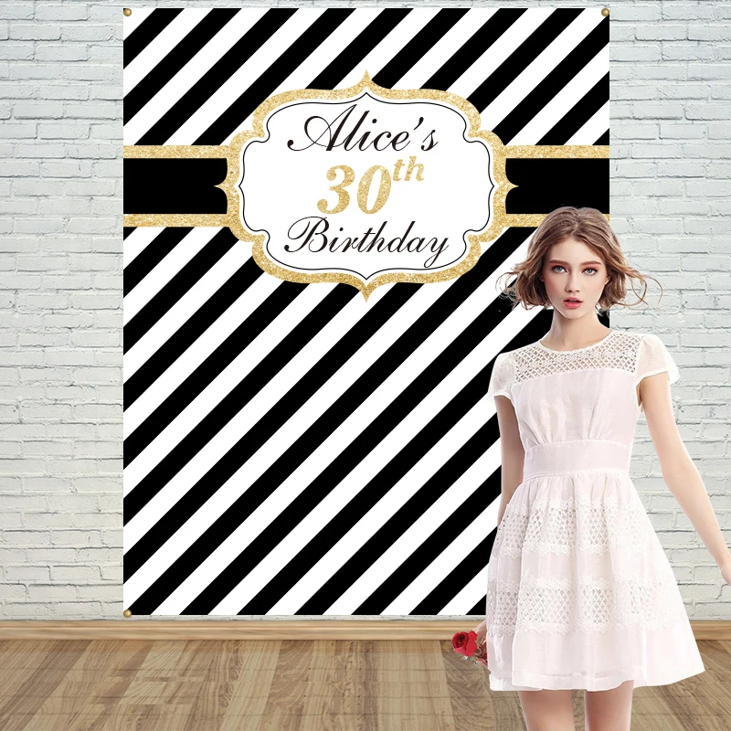 Buy Allenjoy Gold Black white stripe Adult Birthday