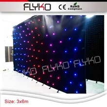 DMX функция спецэффектов 3x6 м огнеупорный Звездный дисплей светодиодный занавес