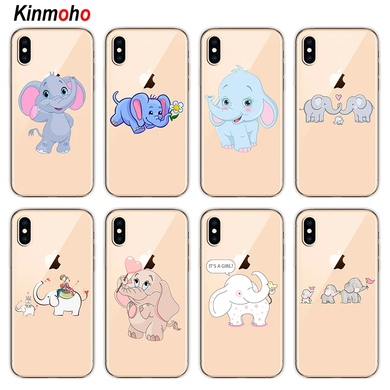 

Elephant Transparent Soft Silicon Phone Cases Cover For iPhone 6 7 6S 8 Plus 5 5s SE X XS Max XR Funda Elefante Olifant Capinha