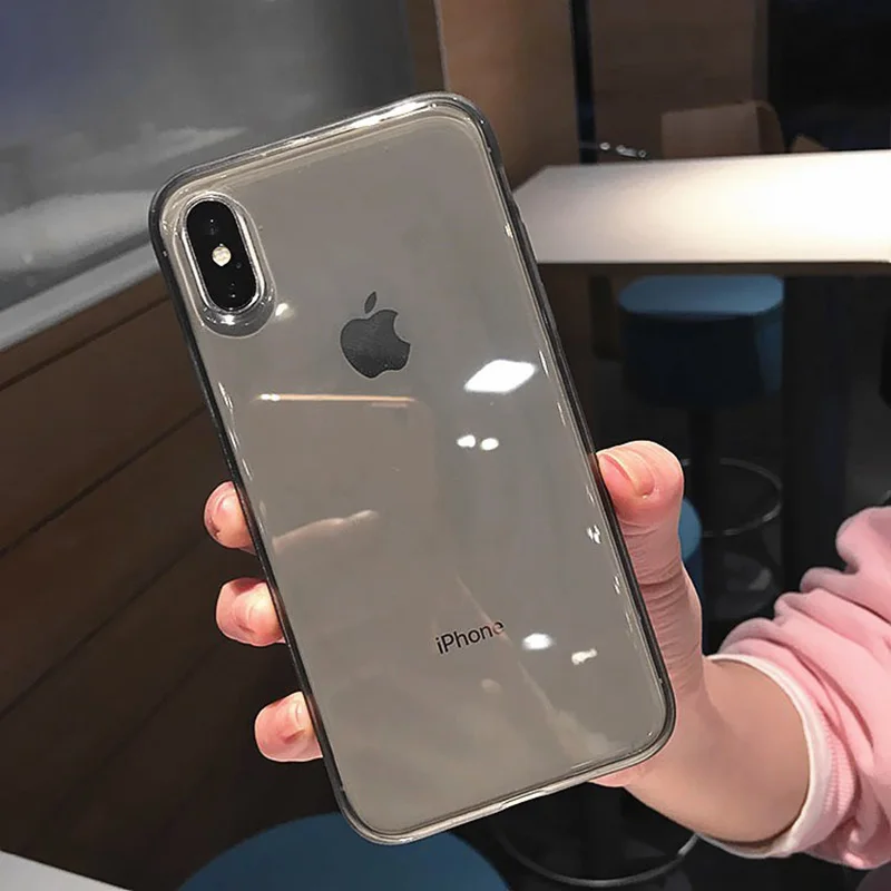 Прозрачный противоударный чехол LOVECOM с рамкой для iPhone 11 Pro Max XR XS Max 6 6S 7 8 Plus X чехол из мягкого ТПУ для задней панели телефона