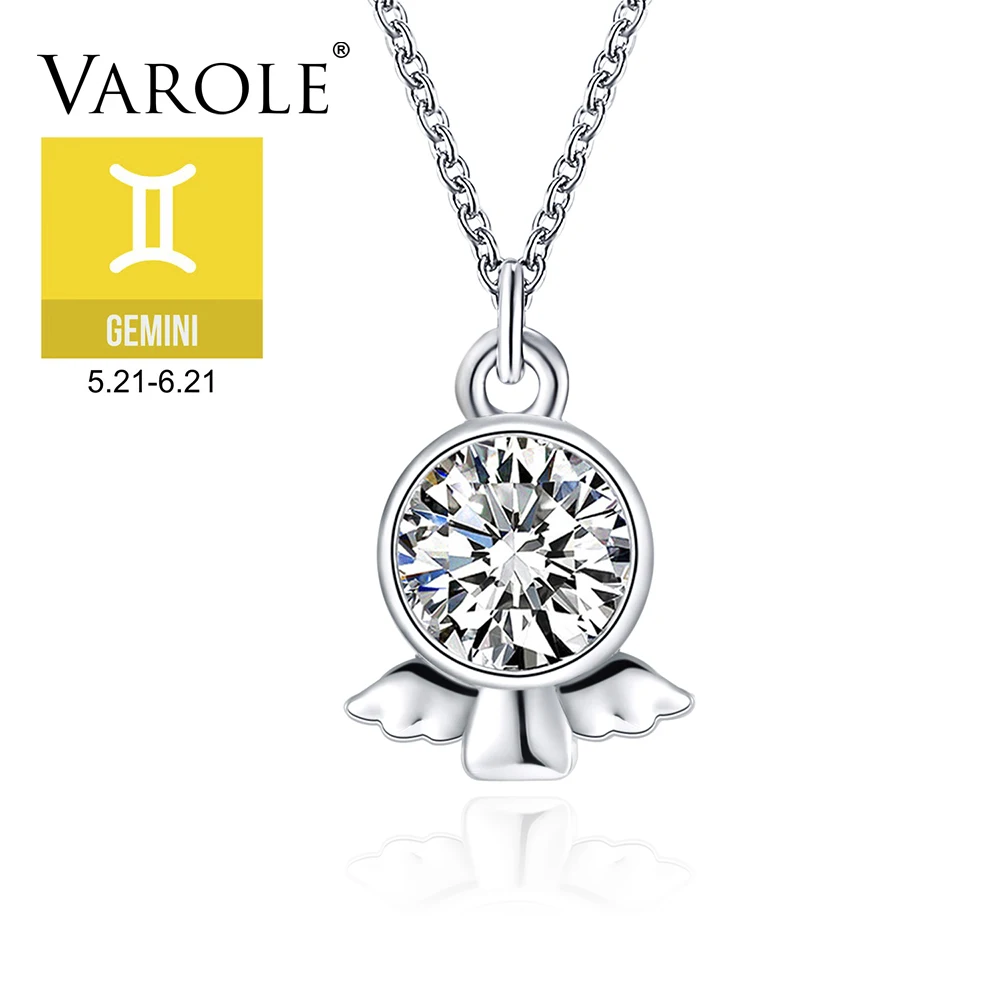 

VAROLE 16in Gemini Zircon shiny Crystal Necklace Chain Adjustable Simple Chain Fashion Necklace Jewelry Birthday Gift