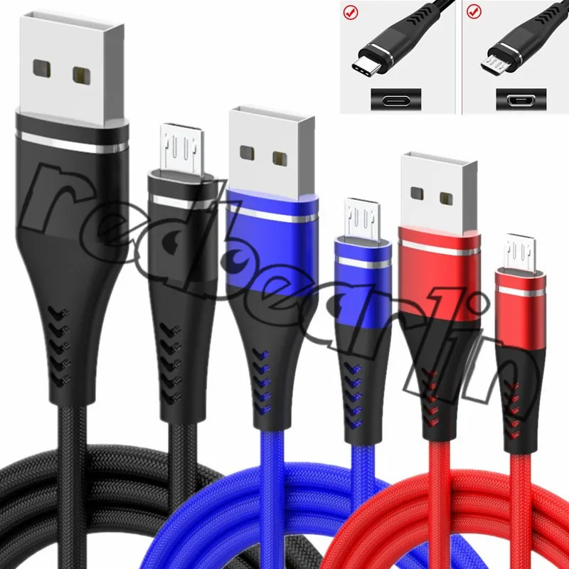 1 m 2 m 3M USB кабель 6ft 10ft сплав текстильный нейлоновый кабель для зарядки передачи данных для Samsung Galaxy S6 S7 S9 S10 Htc