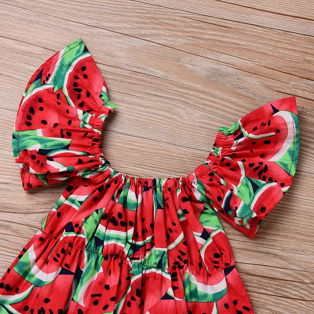 2019 Baby girl summer clothing Watermelon Romper Jumpsuit Headband Outfit for Kid clothes toddler Children newborn