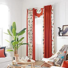 Мультфильм птица мозаика хлопок лен гостиная спальня ткань занавески