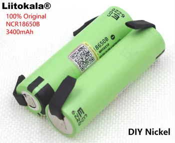 

2PCS/LOT Liitokala 100% New Original NCR18650B 3.7 v 3400 mah 18650 Lithium Rechargeable Battery DIY Nickel Sheet batteries
