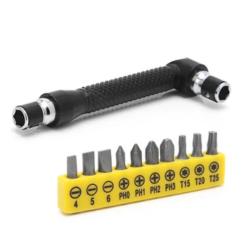 

Professional 10 in 1 Torx Flat Angle Head L-shaped Twin Wrench Driver Torx Flat Socket Screwdriver Bit Multi-tool Precisi