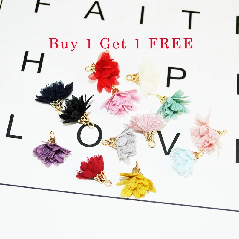 

10pcs/lot Tassels For Jewelry Diy 17mm Tassel Flower Charm Pendants For Necklace Bracelet Making Earring Accessories(buy 1 get1)