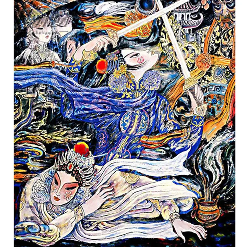 

Michelangelo Wooden Jigsaw Puzzles 500 Pieces Chinese Peking Opera Tale of the White Snake Educational Toy Decorative Painting