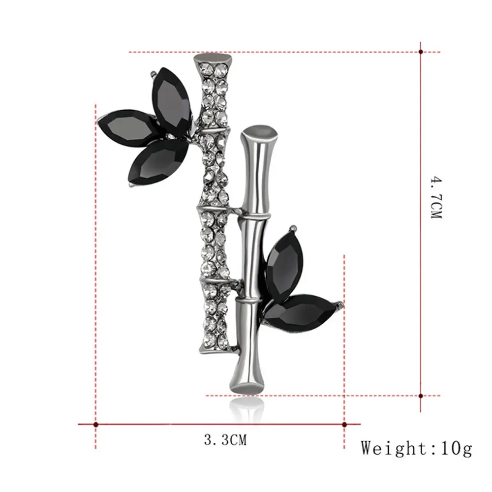 CHUKUI Fashion Alloy Crystal Rhinestone Jewelry Bamboo Pins Plant Natural Bamboo Brooch Wholesale (4)