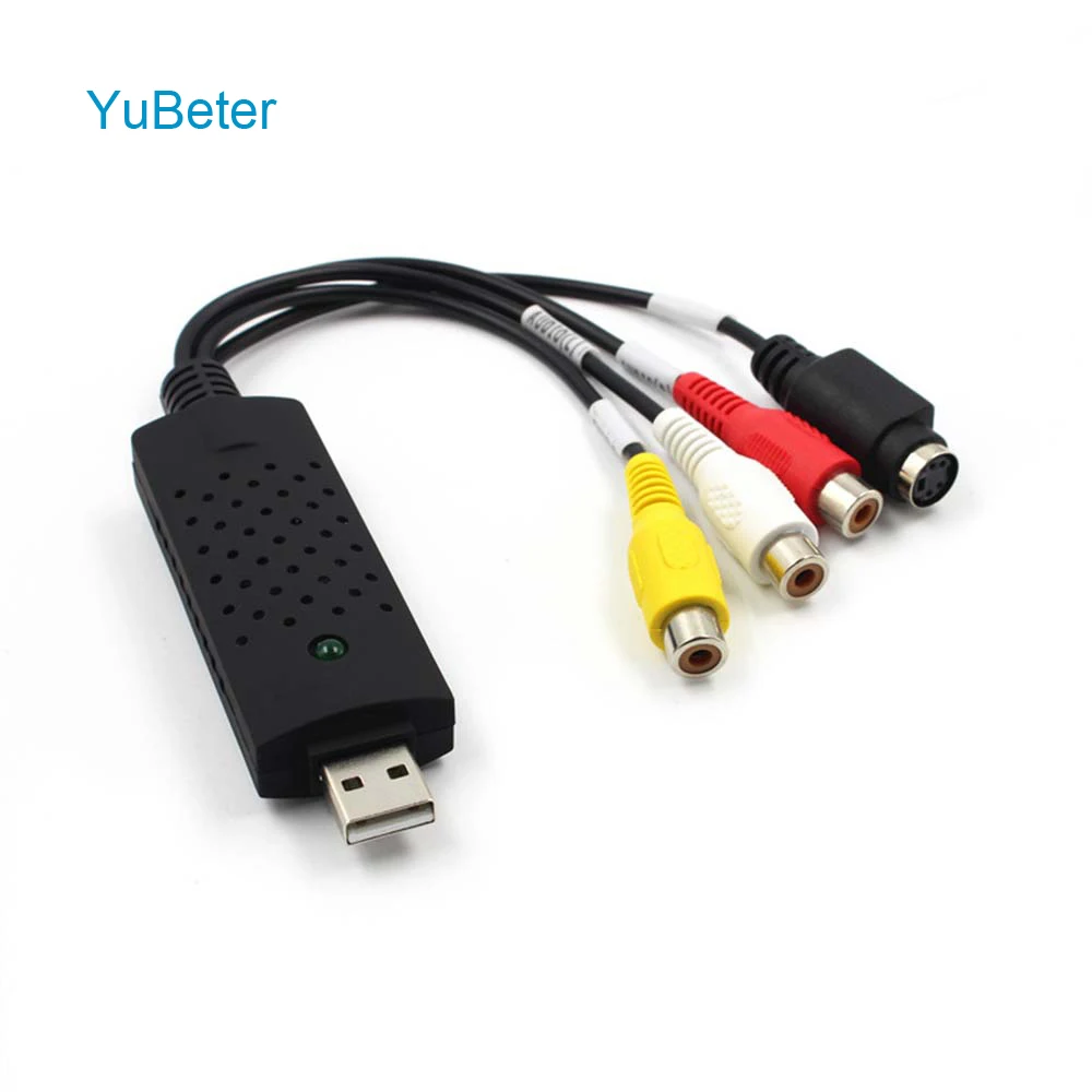 

YuBeter USB Easycap Video Capture Card TV DVD VHS DVR Capture Card Adapter USB 2.0 to Audio AV S Video For Windows 2000 XP/Vista