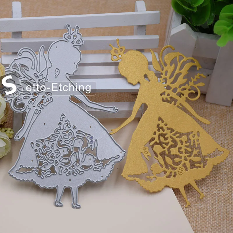 

Princess Pretty Girl Pattern Metal Cutting Dies Stencils Template for Scrapbooking Card Album Embossing Decor DIY Metal Crafts
