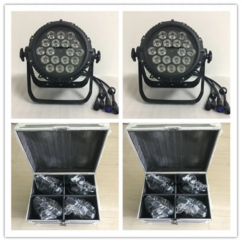 8 pieces with flightcase waterproof China led par 64 18x10w led par 4in1 RGBW Color rgbw waterproof par light