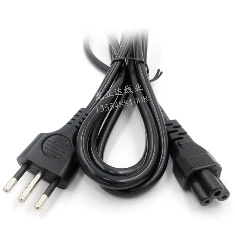 

Fusing 1.2m-1.8m Italian Plug Blossom Tail Power Cord Notebook Computer Three-hole Charging Line Manufacturer Direct Sales Free shipping