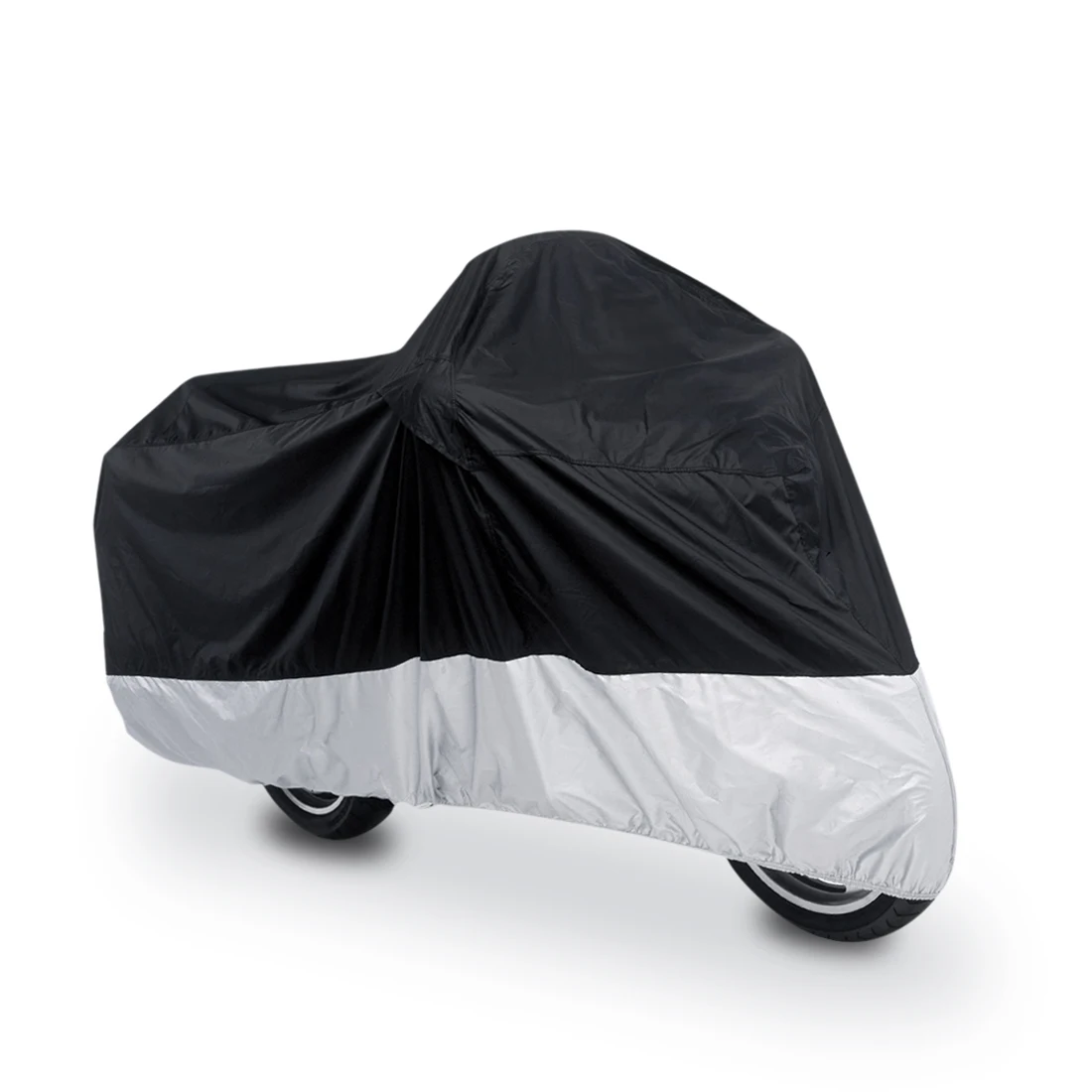 X AUTOHAUX, универсальный, 180 T, дождевая пыль, зимний, мотоциклетный чехол, для улицы, водонепроницаемый, УФ, весь двигатель, чехол с затягивающимся ремешком, дизайн - Цвет: Black Silver