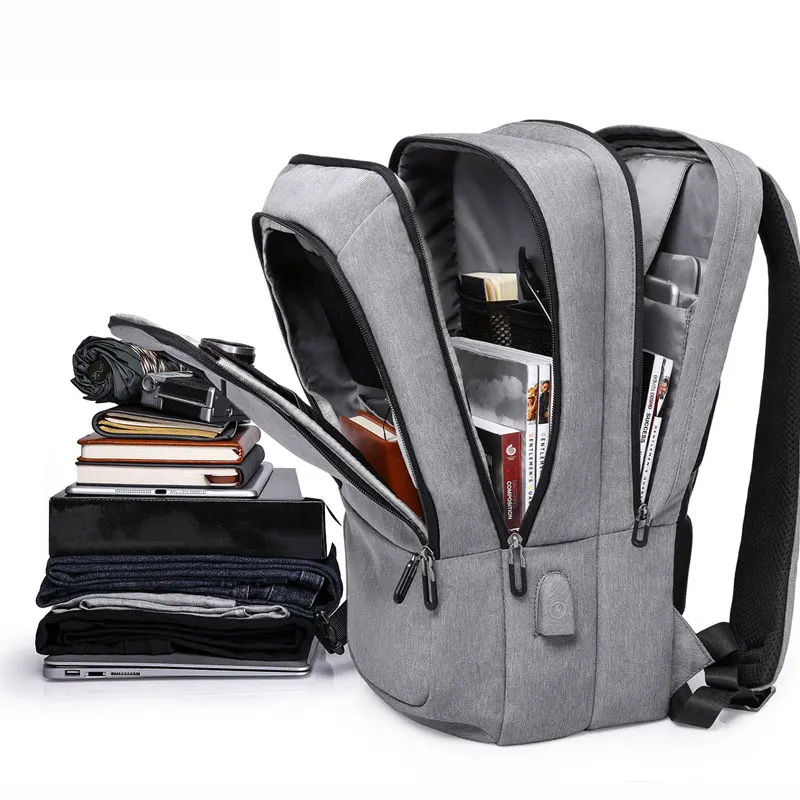 

KAKA Brand 2018 Designer Nylon School Backpack Unisex for 15.6 Inch Laptop with USB Charging Port Daily Casual Sports Backpack