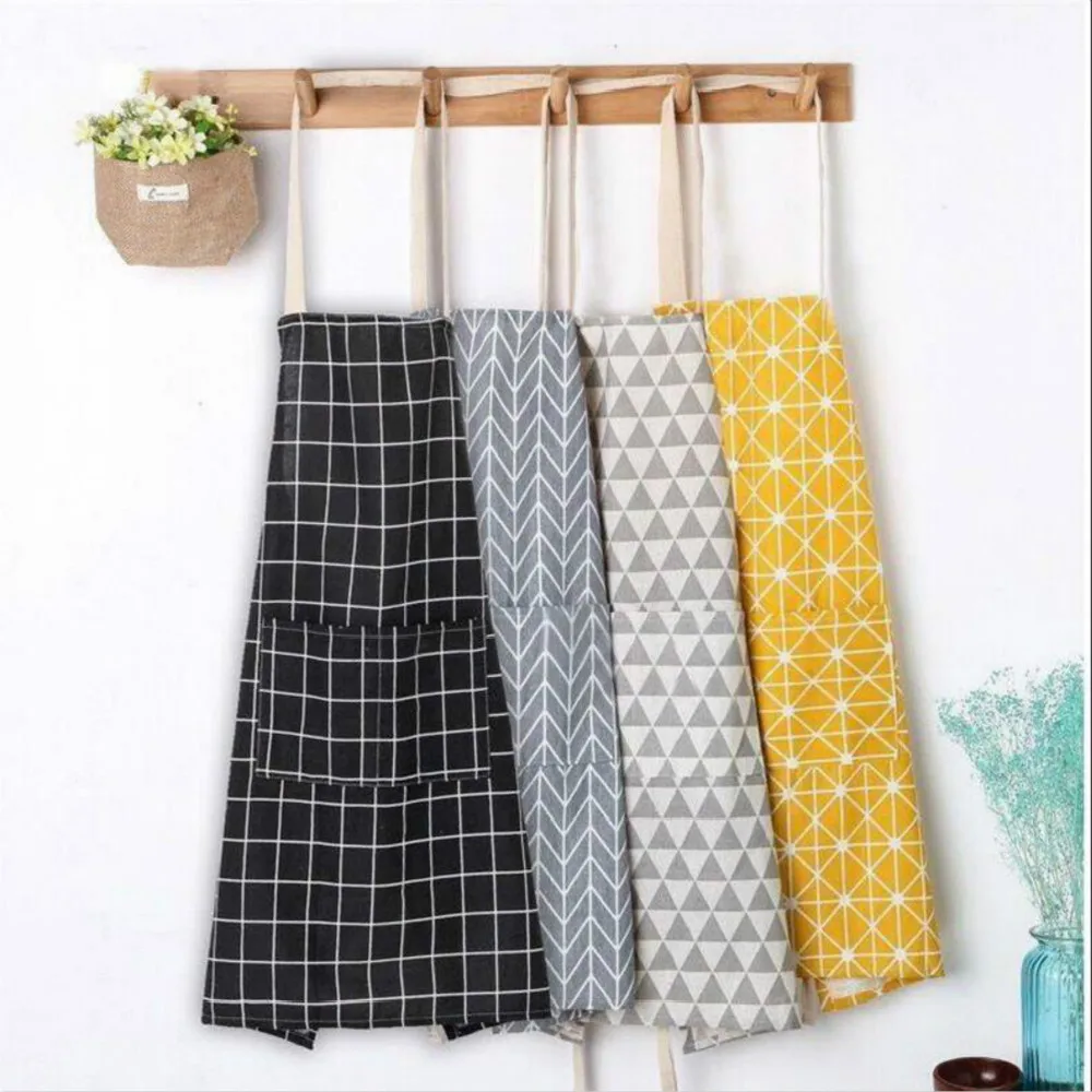 Adjustable Aprons Cotton Linen Kitchen Apron Women Buffalo Plaid Restaurant Sleeveless Vintage Apron Delantal Cocina Adjustable Aprons Cotton Linen Kitchen Apron Women Buffalo Plaid Restaurant Sleeveless Vintage Apron Delantal Cocina