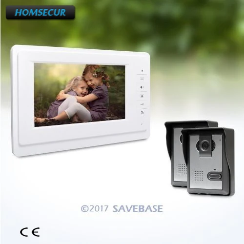 

HOMSECUR 7" Wired Video Door Entry Call System with One Button Unlock for Home Security
