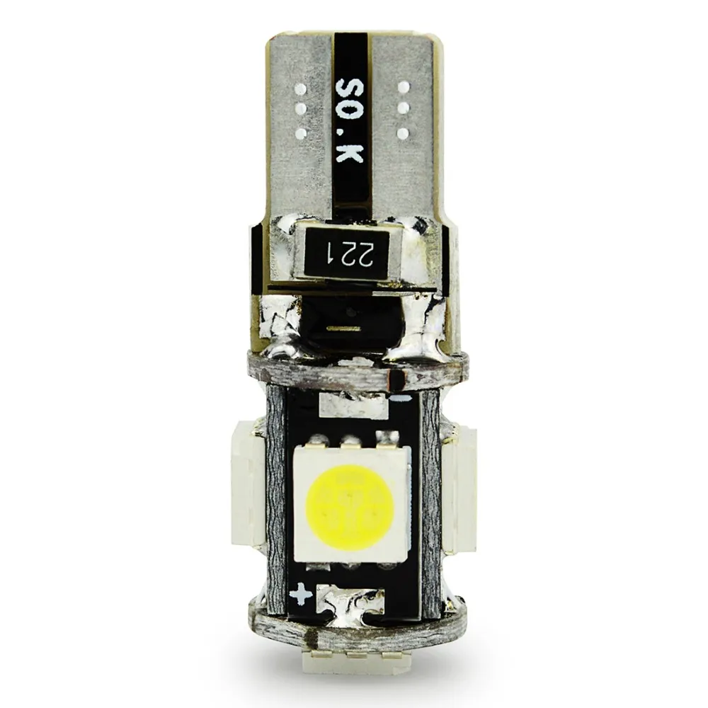 50 шт./лот высокое качество T10 CANBUS 5SMD 5050 194 W5W 501 5050 5SMD светодиодный белый боковые зеркала автомобиля хвост Светильник лампы t10 5 smd t10 w5w с can-bus