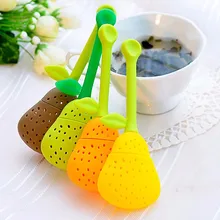 Случайный 1 шт Груша Форма сито для чая многоразовая чайная ложка с фильтром кухня Сито-заварник чай заварка силикон