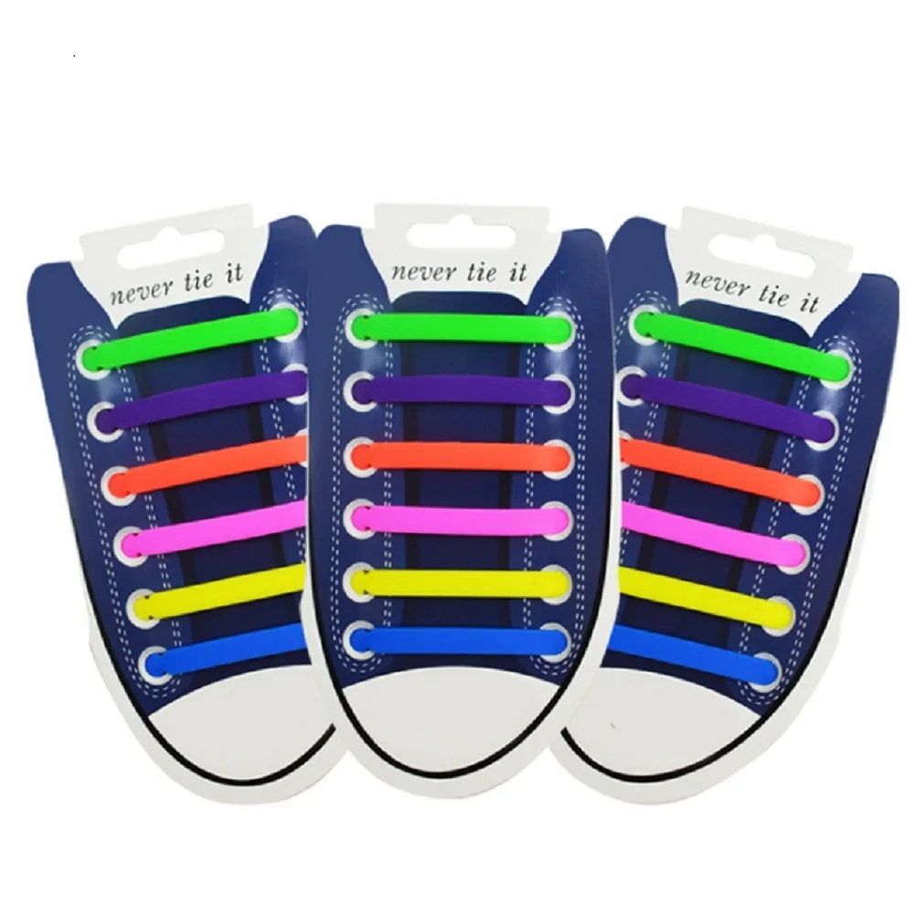 

12Pc/Set Elastic Silicone Shoelaces Athletic Running No Tie Shoe Lace Sneakers Fit Strap Shoeslace For Men Women dropship