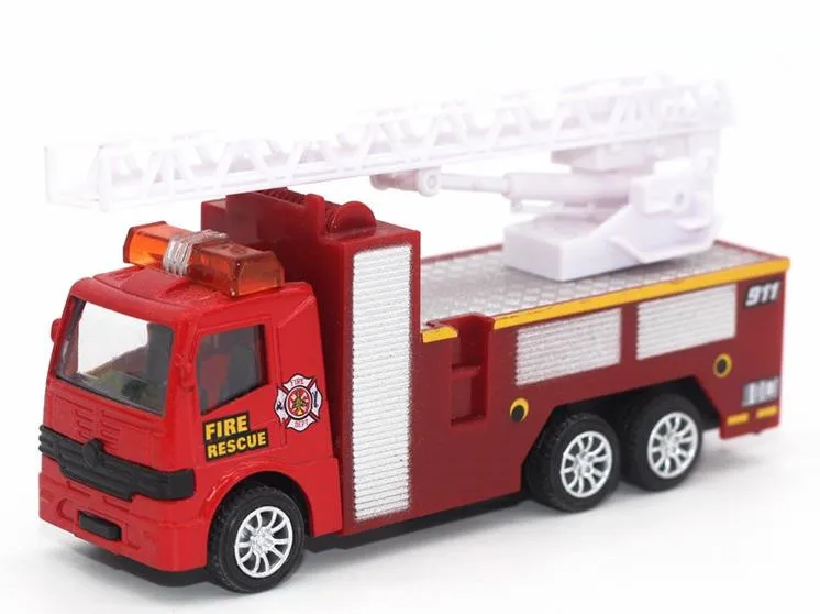 Высокая имитация сплава тяните назад модели автомобилей, 1:55 металлический пожарный грузовик, мусоровоз, самосвал, игрушечный автомобиль