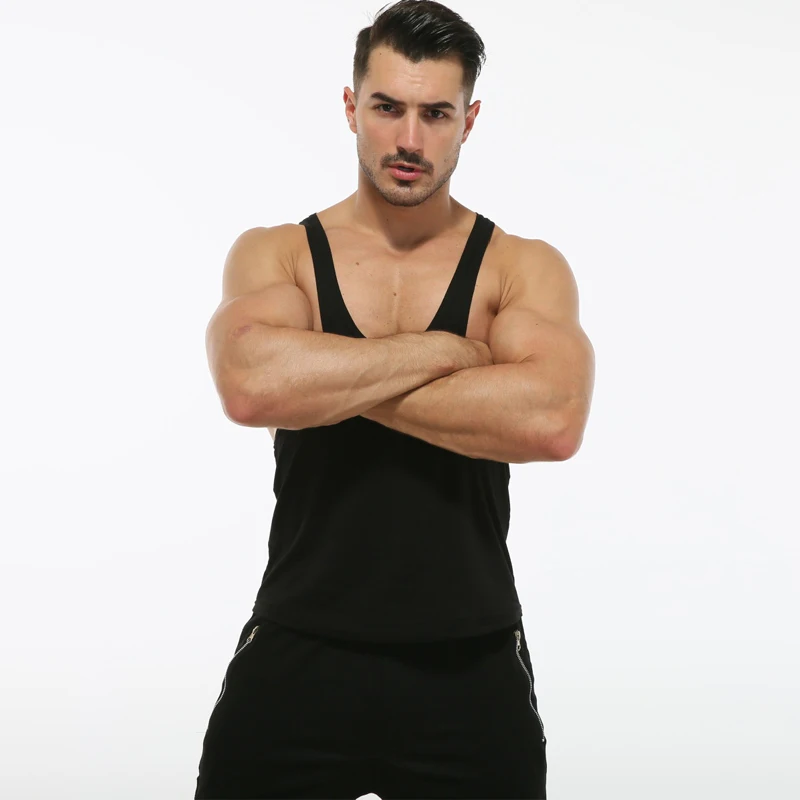 

Gym Undershirt Men Cotton Tank Tops Sleeveless Stringer Bodybuilding Singlet Fitness Muscle Shirt Male Vest