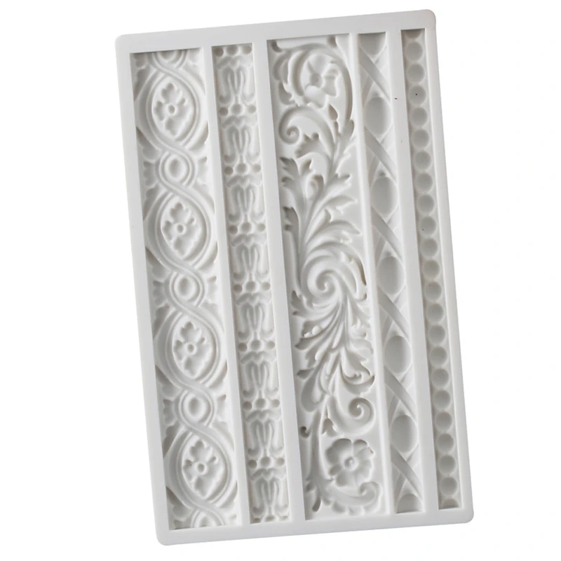 

Diy Baroque Scroll Relief Cake Border Silicone Mold Frame Fondant Cake Decorating Tools Candy Chocolate Mould