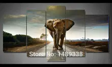 5 Panel Elefanten Malerei Wandkunst Bild Home Decoration Wohnzimmer Drucken Malerei Moderne Leinwand Gerahmte Kunst jj463