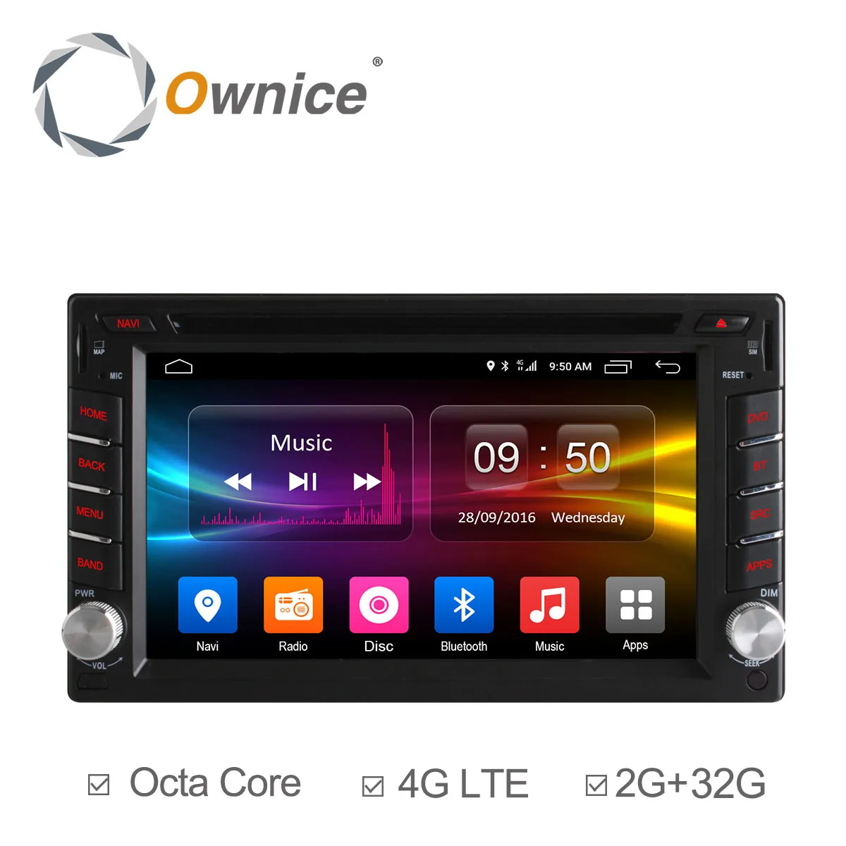 Owice C500 Android 6 0 четыре ядра 2 Гб ram din автомобильный dvd плеер gps Navi универсальный 32 ГБ rom