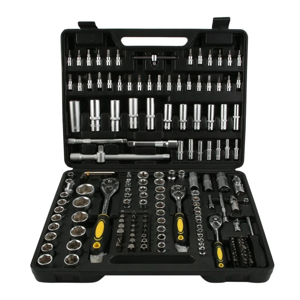 

179 PCS Ratchet Socket Wrench Tool With Carry Case Ratchet Driver Kit Universal Socket Set Professional Repair Tools