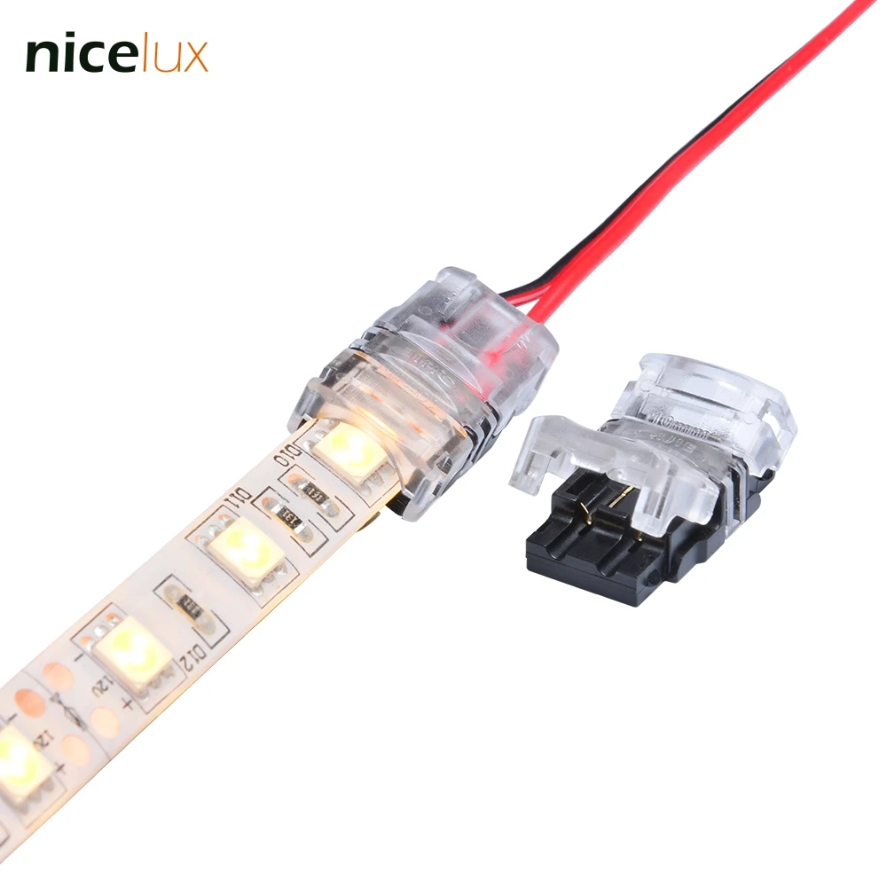 5pcs 2pin LED Strip to Wire Connector for 10mm Single