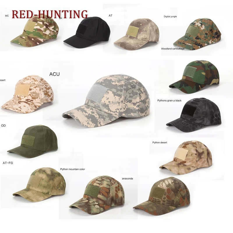 

Camouflage Flag Patch Hunting Cap Hats Multi-pattern Outdoor Sporting Caps Digital Camo Tactical Nylon Fastener Tape Design cap