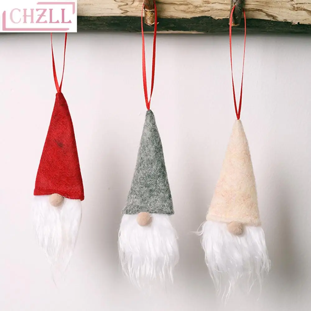 

CHZLL 5pc merry christams Sant Claus Dolls Faceless Hanging Pendant Drop Ornaments Christmas Decor for Home Noel 2019 Ornaments