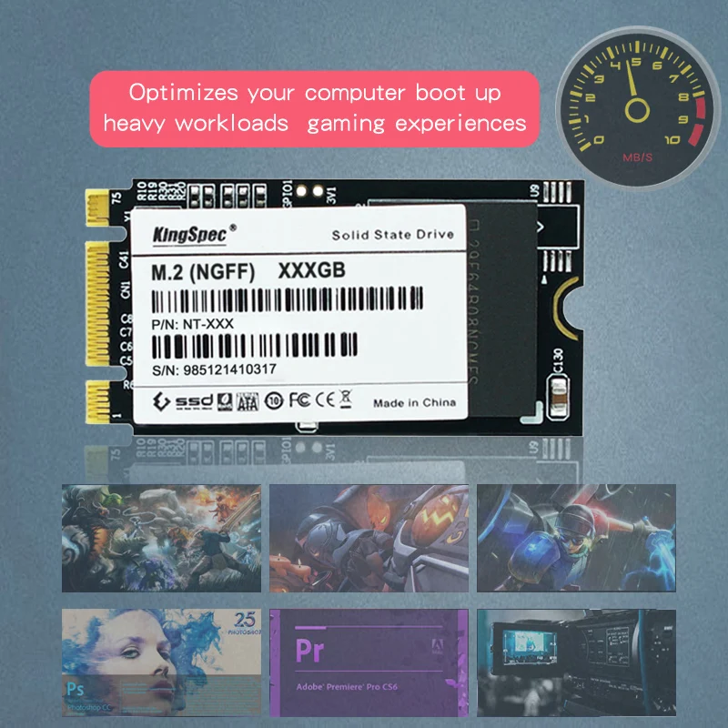 Kingspec NGFF твердотельный накопитель M.2 SSD 64 ГБ 6 Гбит без Кэш PCIe MLC флэш памяти для