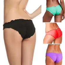 Одноцветное Бразильское бикини стринги купальники для женщин плавки Плавки Цельный купальник спортивная одежда трусики нижнее белье купальные стринги